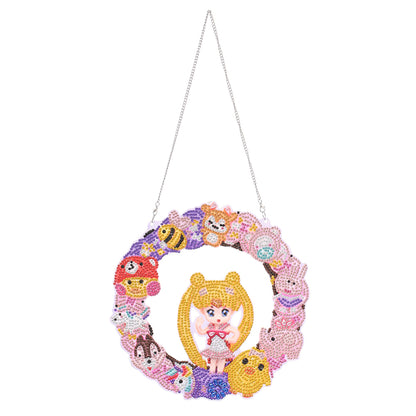 DIY Cartoon Character Craft 5D Diamond Painting Wreath Kit for Door Windows