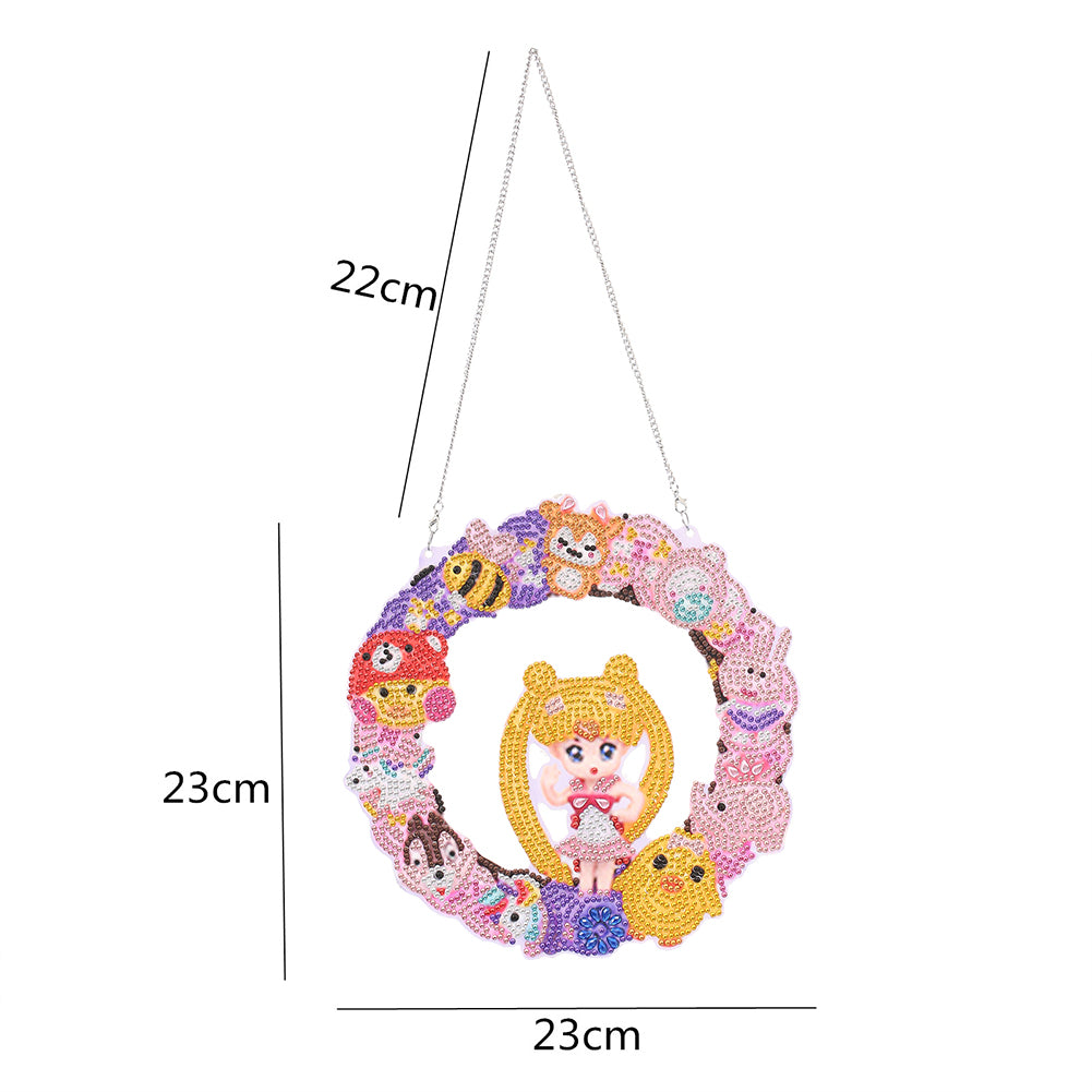 DIY Cartoon Character Craft 5D Diamond Painting Wreath Kit for Door Windows