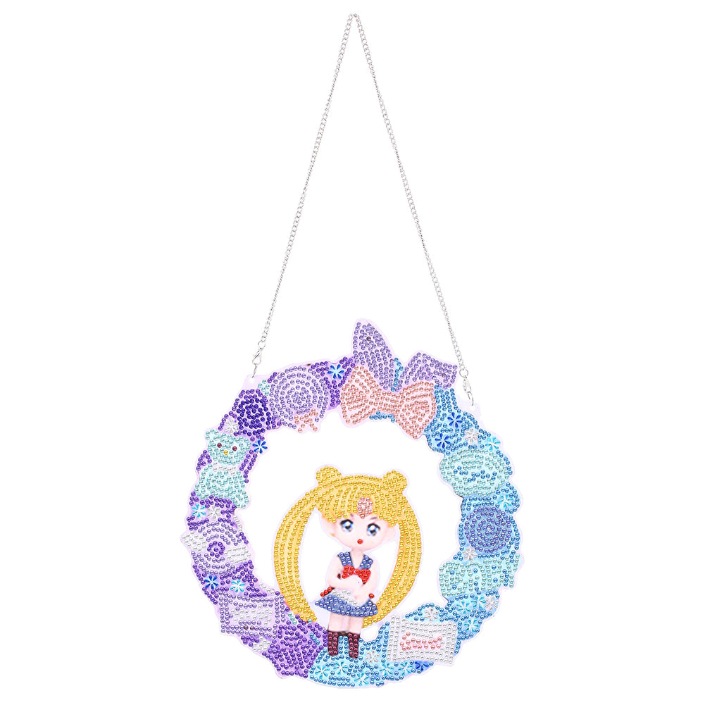 DIY Cartoon Character Craft 5D Diamond Painting Wreath Kit for Door Windows