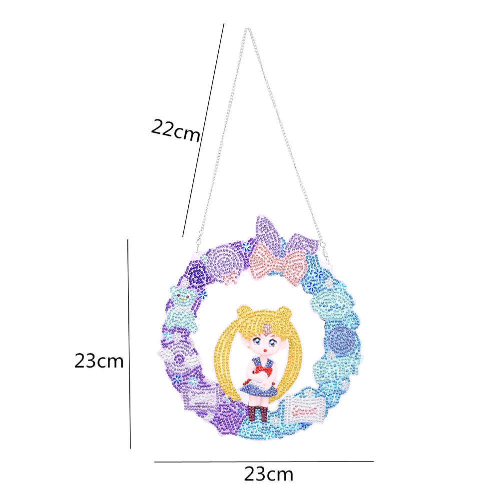 DIY Cartoon Character Craft 5D Diamond Painting Wreath Kit for Door Windows