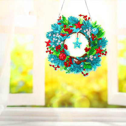 Hanging Diamond Painting Wreath Home Door Embroidery Mosaic Flower Garland