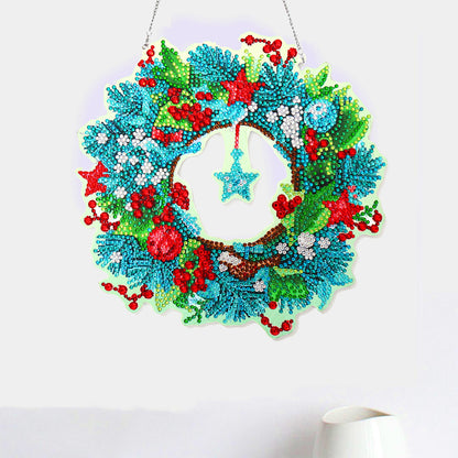 Hanging Diamond Painting Wreath Home Door Embroidery Mosaic Flower Garland