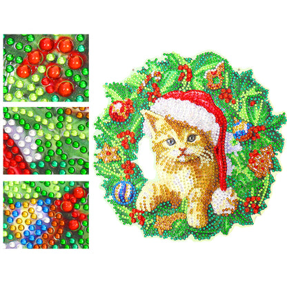 Hanging Diamond Painting Wreath Home Door Embroidery Mosaic Flower Garland