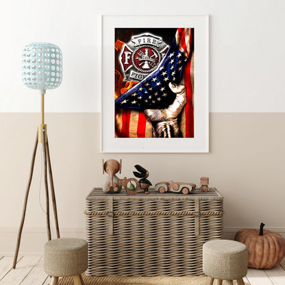 Flag Eagle - Full Round Drill Diamond Painting 35*50CM