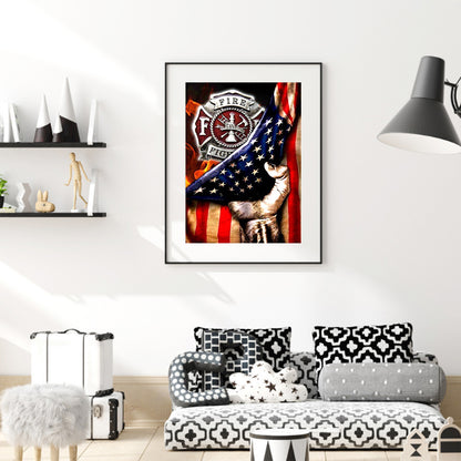 Flag Eagle - Full Round Drill Diamond Painting 35*50CM