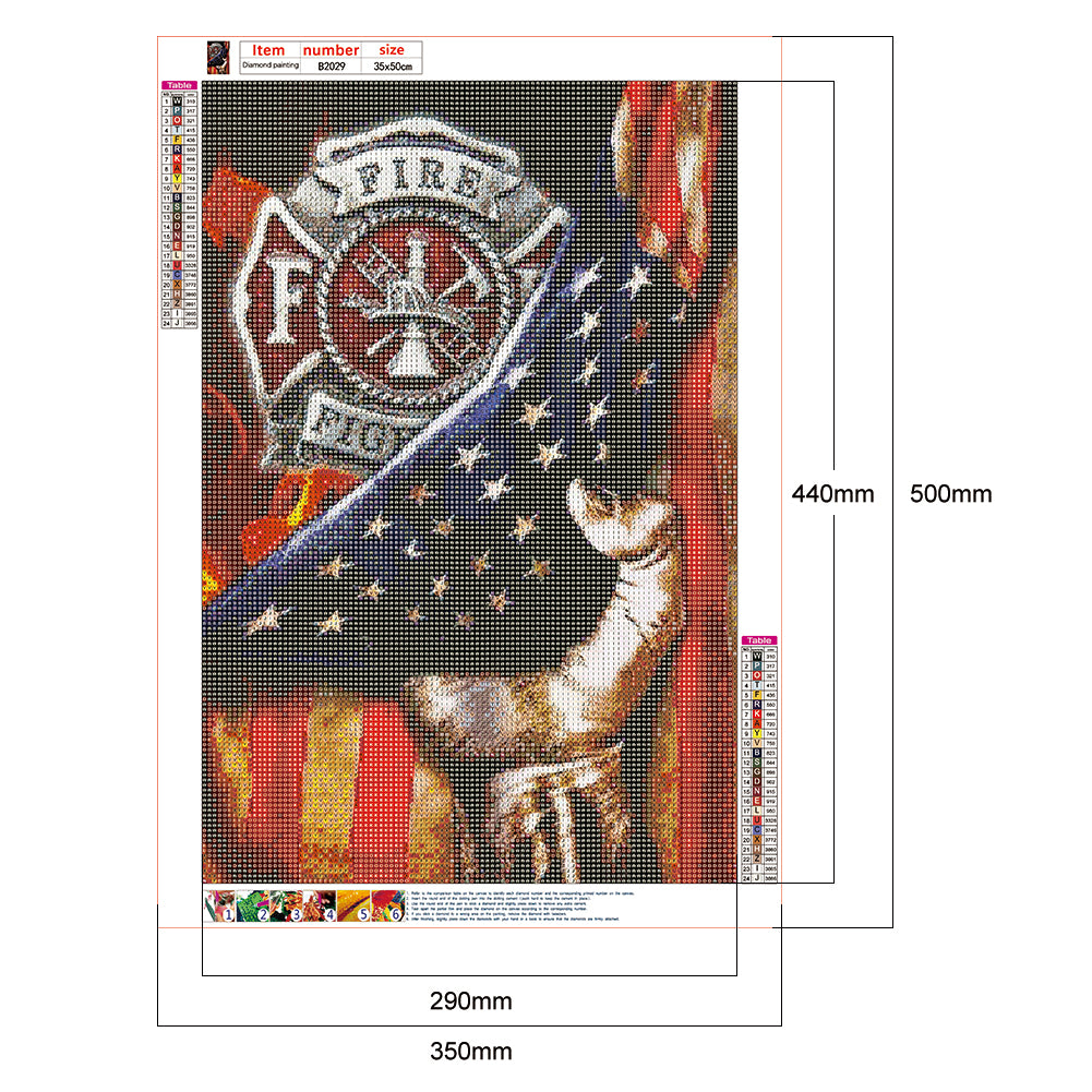 Flag Eagle - Full Round Drill Diamond Painting 35*50CM