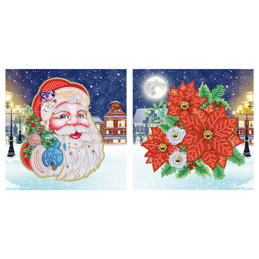 Christmas Wallpaper Sticker 2 Panel Special Shaped DIY Diamond Painting Kit