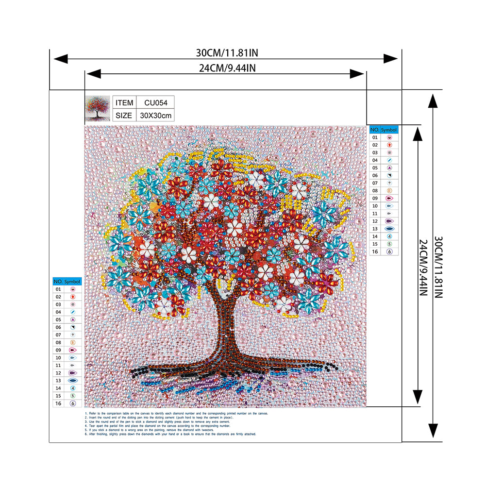 Tree - Special Shaped Drill Diamond Painting 30*30CM