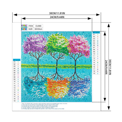 Tree - Special Shaped Drill Diamond Painting 30*30CM