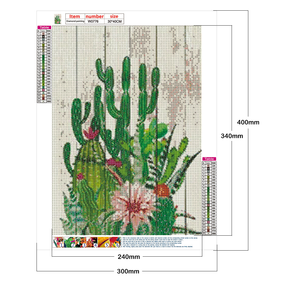 Cactus - Full Round Drill Diamond Painting 30*40CM