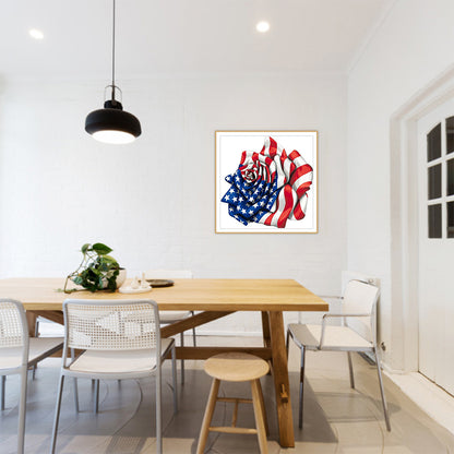 Flag Rose - Full Round Drill Diamond Painting 30*30CM