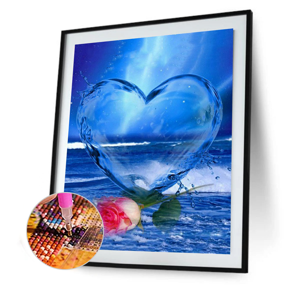 Heart Rose - Full Round Drill Diamond Painting 30*40CM