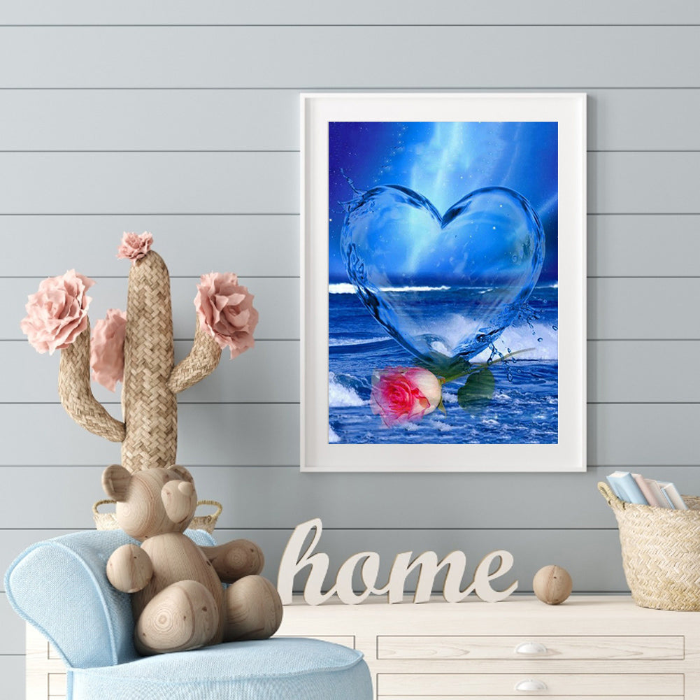 Heart Rose - Full Round Drill Diamond Painting 30*40CM