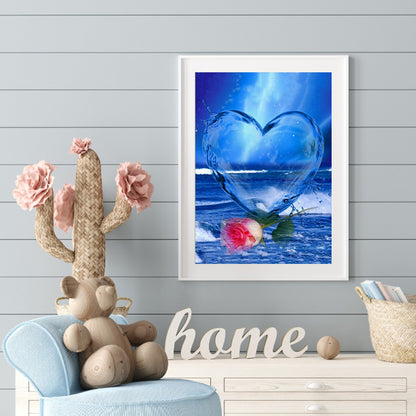 Heart Rose - Full Round Drill Diamond Painting 30*40CM