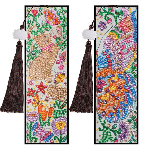 2 pcs Christmas Special Shaped Diamond Painting Bookmarks