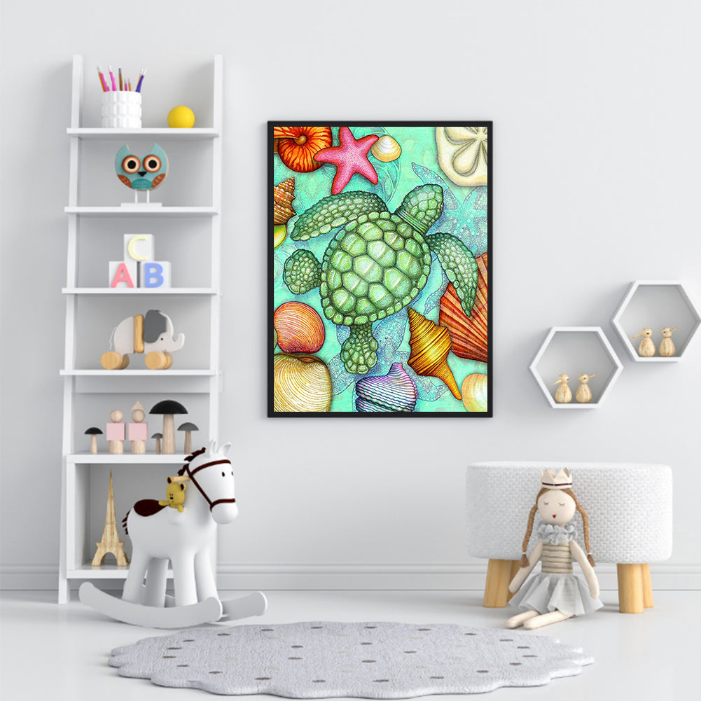 Sea Turtle - Full Round Drill Diamond Painting 30*40CM