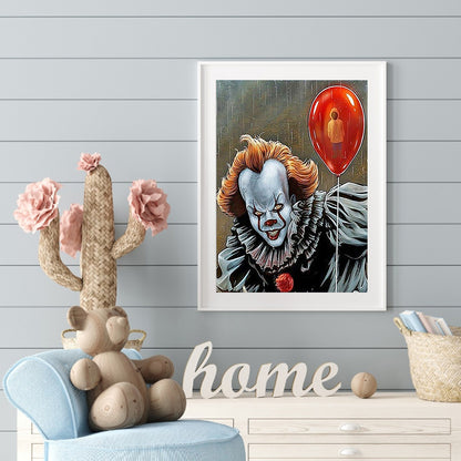 Horror Clown - Full Round Drill Diamond Painting 30*40CM