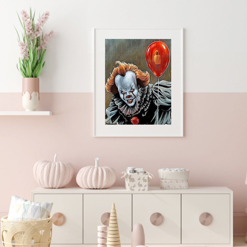 Horror Clown - Full Round Drill Diamond Painting 30*40CM