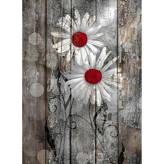 White Flower - Full Round Drill Diamond Painting 30*40CM