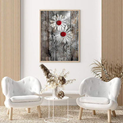 White Flower - Full Round Drill Diamond Painting 30*40CM