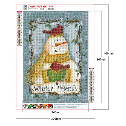 Snowman - Full Round Drill Diamond Painting 30*40CM