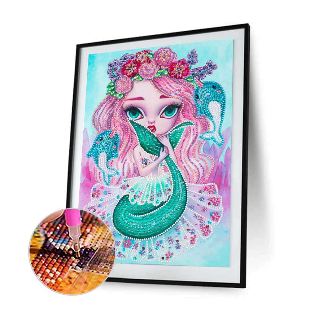 Cartoon Girl - Special Shaped Drill Diamond Painting 30*40CM