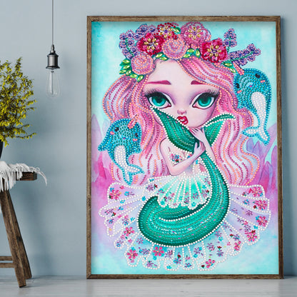 Cartoon Girl - Special Shaped Drill Diamond Painting 30*40CM