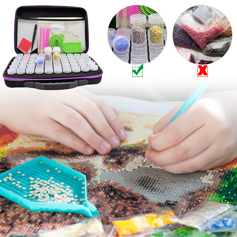 60 Cells Diamond Painting Accessories Tool Storage Mosaic Container Bag Kit