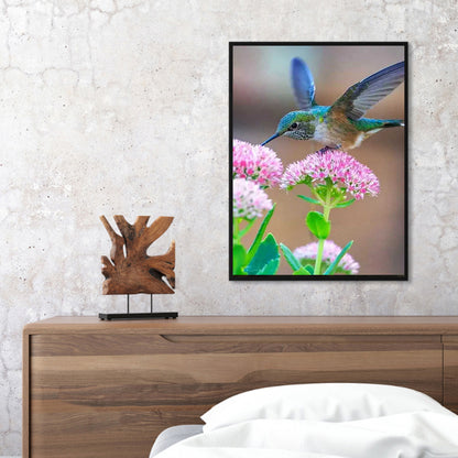 Flower Hummingbird - Full Round Drill Diamond Painting 30*40CM