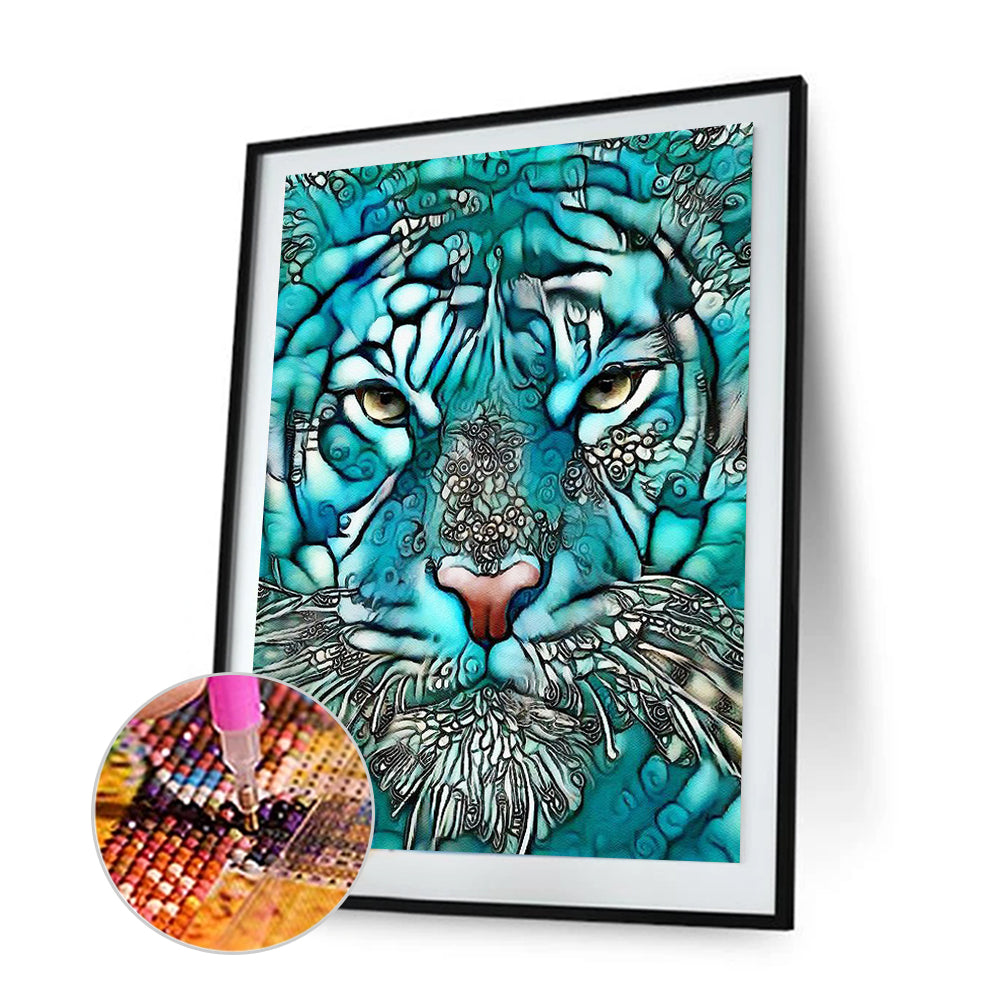 Blue Tiger - Full Round Drill Diamond Painting 30*40CM