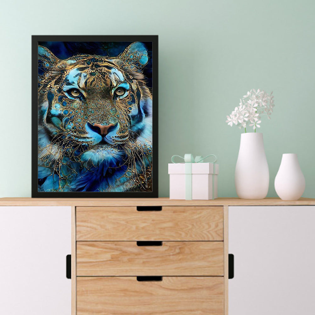 Blue Tiger - Full Round Drill Diamond Painting 30*40CM