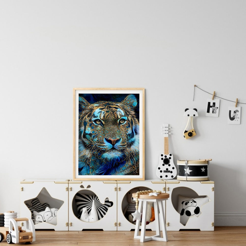 Blue Tiger - Full Round Drill Diamond Painting 30*40CM