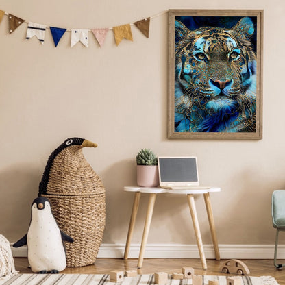 Blue Tiger - Full Round Drill Diamond Painting 30*40CM