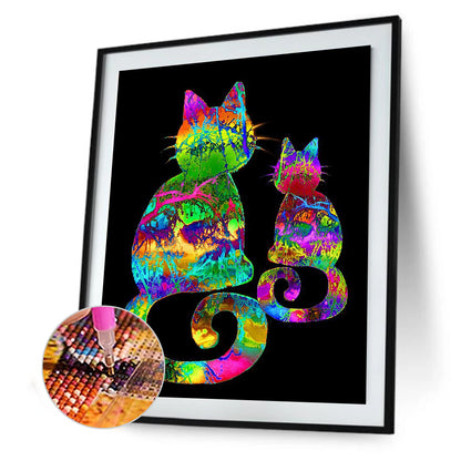 Cat - Full Round Drill Diamond Painting 30*40CM