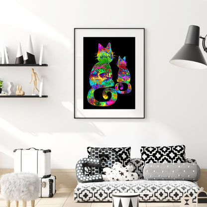 Cat - Full Round Drill Diamond Painting 30*40CM