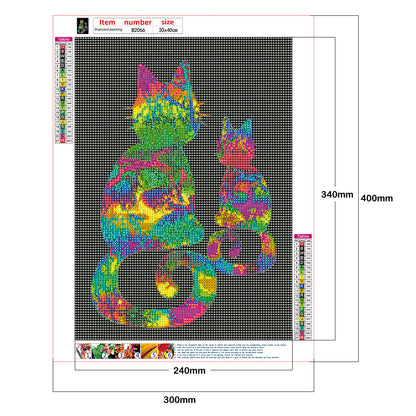 Cat - Full Round Drill Diamond Painting 30*40CM