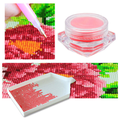 Diamond Painting Kit Glue Clay with Storage Box Point Drill Beads Pen Mud