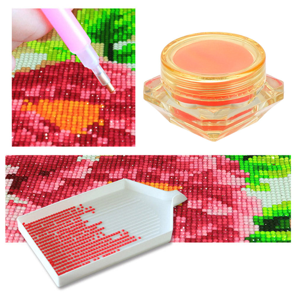 Diamond Painting Kit Glue Clay with Storage Box Point Drill Beads Pen Mud