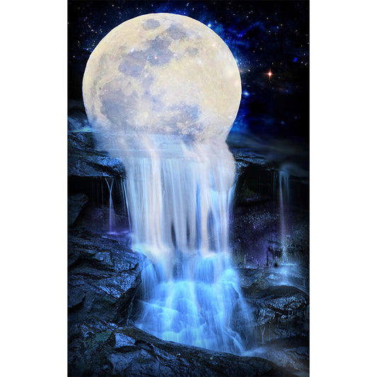 Moon Waterfall - Full Square Drill Diamond Painting 45*70CM