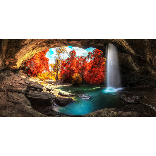 Cave Waterfall - Full Square Drill Diamond Painting 80*40CM
