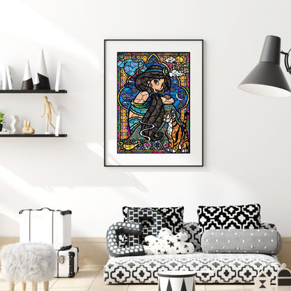 Glass Cartoon - Full Round Drill Diamond Painting 30*40CM