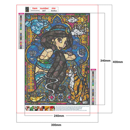 Glass Cartoon - Full Round Drill Diamond Painting 30*40CM