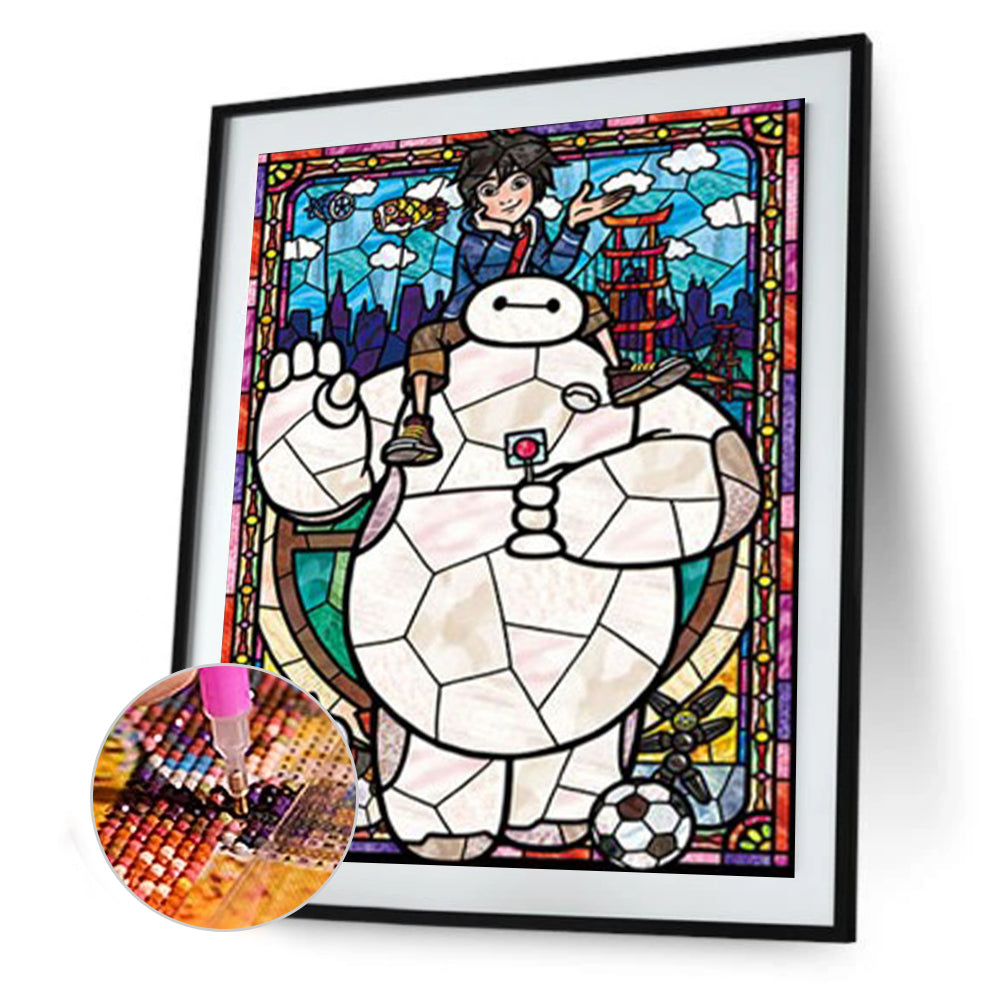 Glass Cartoon - Full Round Drill Diamond Painting 30*40CM