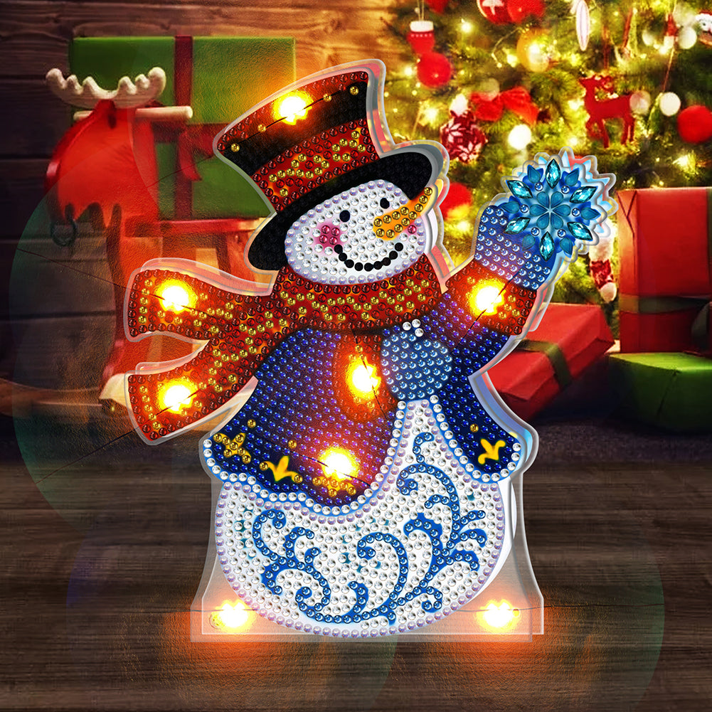 DIY Diamond Painting LED Christmas Light Double-side Drill Night Lamp Decor