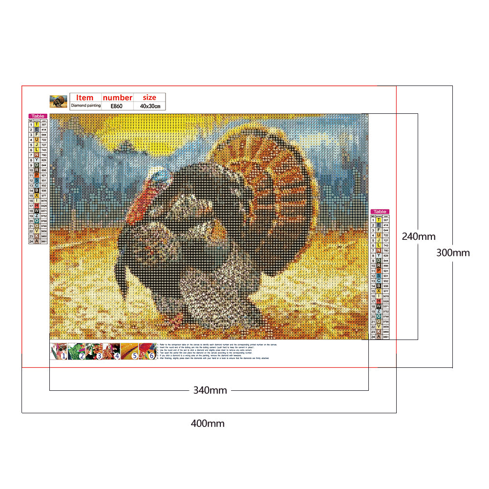 Turkeys - Full Round Drill Diamond Painting 40*30CM