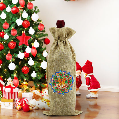 Christmas Diamond Painting Wine Bag Cartoon Printed Bottle Glass DIY Cover