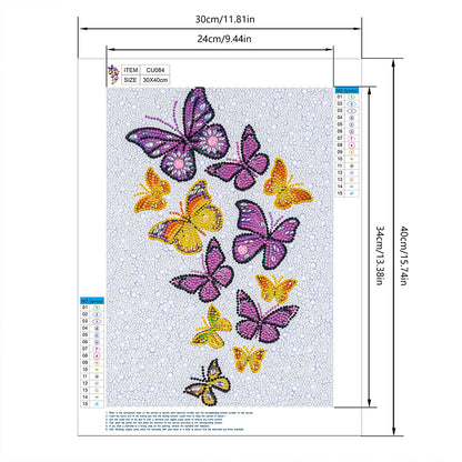 Butterfly - Special Shaped Drill Diamond Painting 30*40CM