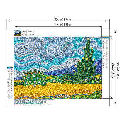 Wheat Field - Special Shaped Drill Diamond Painting 40*30CM