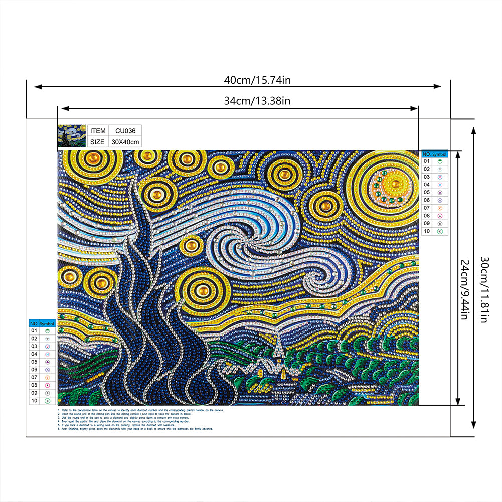 Starry Sky - Special Shaped Drill Diamond Painting 40*30CM