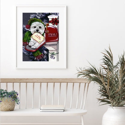 Christmas Dog - Full Round Drill Diamond Painting 30*40CM